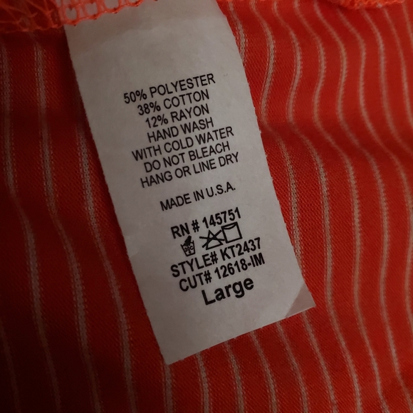 Fantastic Fawn Orange and White Long Sleeved Top - Picture 6 of 7